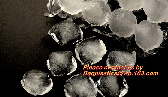 Fabricante de encargo libre del cubo de hielo de BPA, bolsos plásticos del cubo de hielo del PE disponible del polietileno, bolso de empaquetado autoadhesivo del cubo de hielo