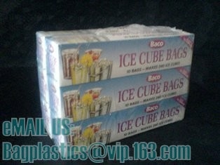 Fabricante disponible impreso nueva aduana de la bolsa de plástico del cubo de hielo, bolso plástico disponible coloreado del congelador del cubo de hielo, bageas