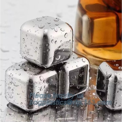 tubos de piedra de acero inoxidables mágicos del whisky del metal de la venta caliente para las bebidas, gel de refrigeración de la categoría alimenticia que congela el whisky del cubo de hielo