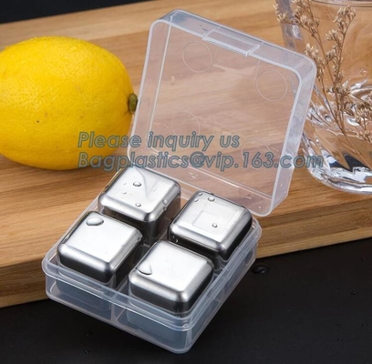 tubos de piedra de acero inoxidables mágicos del whisky del metal de la venta caliente para las bebidas, gel de refrigeración de la categoría alimenticia que congela el whisky del cubo de hielo