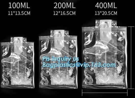 Bolsos de hielo de la medicina de deportes, la bolsa de hielo flexible, bolsos fáciles del cubo de hielo del sello, bolsos frescos y las bolsas de hielo, la bolsa de hielo de los primeros auxilios, bagease
