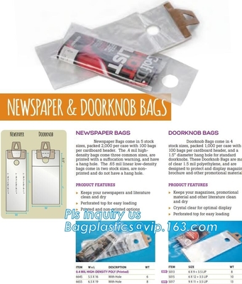 bolso biodegradable del periódico, bolsos del tirador, bolso impreso plástico del pan del bolso polivinílico del wicket, LDPE polivinílico claro Wic del embalaje del pan