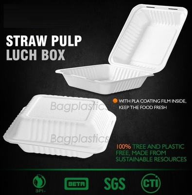 Caja de almuerzo escolar, fiambrera preservada fresca del PLA del compartimiento, caja fuerte clara disponible de la microonda de la fiambrera cuadrada del PLA