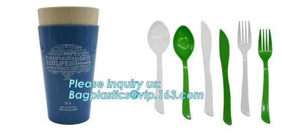 Cubiertos abonablees, cubiertos plásticos del PLA de los cubiertos disponibles biodegradables disponibles biodegradables de los cubiertos del PLA, kitchenwar