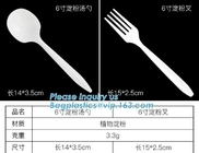 Cuchara/cubiertos biodegradables disponibles del cuchillo de la bifurcación del almidón de maíz para la comida, cuchillo plástico disponible abonable de CPLA con