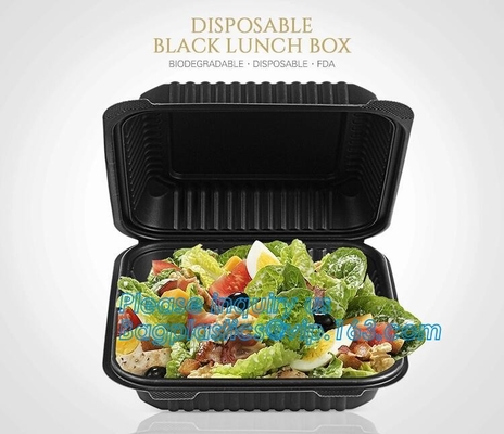 Envase de comida disponible biodegradable abonable natural del almidón de maíz de 3 compartimientos, foo de la microonda del compartimiento del almidón 4
