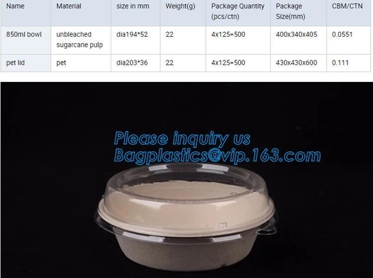 cuenco de ensalada biodegradable disponible microwavable del almidón de maíz, almidón de maíz sano de la certificación del USDA del vajilla de los niños b