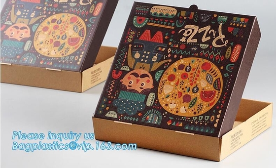 La caja de embalaje de papel blanca barata de la pizza de Kraft, color modificado para requisitos particulares imprimió las cajas blancas de la pizza del papel de la tarjeta, cajas rectangulares de la pizza
