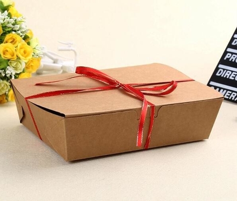 La aduana recicla la fiambrera de papel disponible para los niños, comida impresa de encargo disponible Boxe de papel de la cartulina de Kraft del almuerzo de Kraft