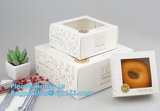 Galleta de la ventana del papel de Kraft/caja claras de la galleta/de torta, venta al por mayor de papel revestida de la caja de torta de la cartulina de lujo de lujo por encargo