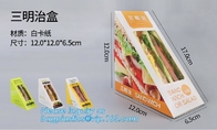 caja con la ventana, caja para empaquetar, caja del bocadillo del papel de Kraft del bocadillo del triángulo de cartón con la hamburguesa clara Sandwic de la ventana