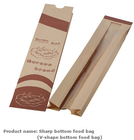 Los bolsos de compras de papel baratos de Brown sin bolsa de papel de Kraft de la categoría alimenticia de la bolsa de papel del pan de la manija, se colocan encima de la venta al por mayor Dispo de Brown