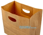 Bolso inferior plano durable del embalaje del pan de la bolsa de papel de Brown Kraft de la bolsa de papel del pan, bolsas de las galletas/snacks hermosos pac
