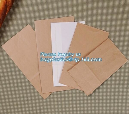 Bolsa de los bolsos del embalaje del pan bolsa de papel de la panadería/de la categoría alimenticia de encargo, blanca o marrón del arte de papel, bre impermeable a la grasa del bocadillo del kebab