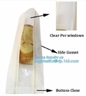 Bolsa de papel del pan de la categoría alimenticia con la ventana clara, bolso impermeable a la grasa de papel de la pulpa de la comida del pan de Kraft de la parte inferior aguda al por mayor, bagplast
