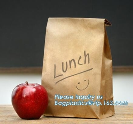la bolsa de papel de los alimentos de preparación rápida de la bolsa de papel de Kraft del bagease del bolso del regalo de la promoción, se lleva vagos del papel de bajo costo del pan marrón del grado de los alimentos de preparación rápida