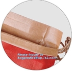 Bolso impermeable del arroz del papel de Kraft del lazo, bolso de empaquetado de la comida de la categoría alimenticia del arroz de Kraft de papel del regalo al por mayor de la bolsa, BAGEASE