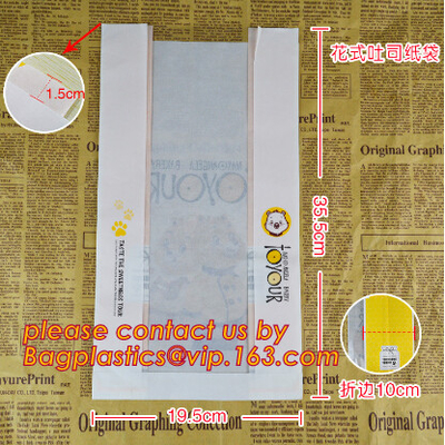La comida profesional Opp seguro que las bolsas de papel claras de la ventana en offset la impresión, parte inferior del bloque del OEM empaqueta los bolsos de Tin Tie White Paper con