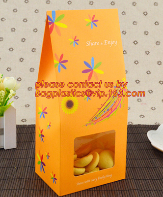 Las bolsas de papel de la comida dirigen al proveedor para la panadería con la ventana clara, bolsas de papel impermeables a la grasa de la ventana de la panadería OPP, paquete de la panadería