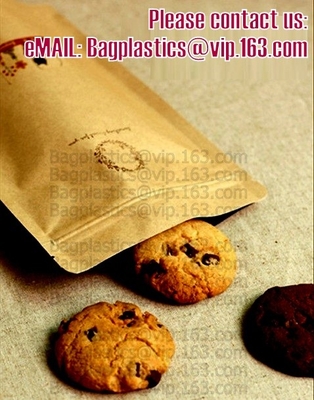 La categoría alimenticia 100% modificó la bolsa de papel para requisitos particulares biodegradable sellada lado reciclable de la cremallera ocho de Eco para el envasado de alimentos, Brown Kraft