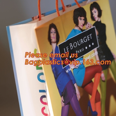 Bolsa de papel de encargo impresa estilo de lujo reciclable del regalo que hace compras con Logo Design, característica reciclable de la orden de encargo de lujo