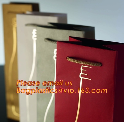 el bolso que hacía compras de papel de lujo, diseño de encargo barato de la impresión de la moda calificó el bolso soplado y negro del lema del papel de compras