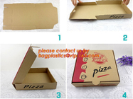 La cartulina acanalada impresa aduana recicla la caja de papel de encargo de la pizza de Kraft de la caja de la pizza del papel, caja de los alimentos de preparación rápida