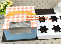 Caja de torta al por mayor barata de encargo de la cartulina del papel de categoría alimenticia con la manija