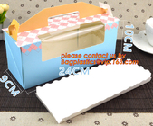 El artpaper de encargo maneja la caja de torta con la ventana del PVC, caja de torta dulce con la manija, caja de torta con la ventana