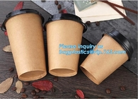 La taza de bambú caliente impresa logotipo de encargo de papel del café de la pared doble disponible con la tapa, biodegradable se lleva el coff doble de la pared