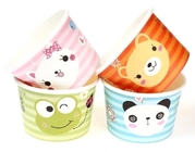 Taza de papel del helado de la taza de papel de Gelato con las tapas, tazas de servicio del helado del papel 4oz solas, Logo Printed Disposable Icecream P