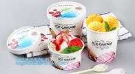 Propia taza de la crema de Logo Disposable Paper Icecream Ice, paquete frío plástico disponible del bagease de la taza de té de la leche de la perla del helado de la bebida