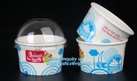 Taza biodegradable abonable modificada para requisitos particulares del helado del helado del postre de 12 onzas con la tapa para el packa del bagease del helado del helado