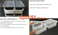 Caja termal del envase del almuerzo de la comida plástica disponible de 4 compartimientos, caja plástica de la comida para llevar con bagease combinado de la cubierta