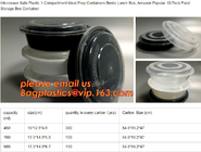 Cuenco seguro de empaquetado japonés/caja de los PP de la sopa de la ronda de la ensalada de comida de la microonda plástica disponible del envase con el PA del bagplastics de la tapa