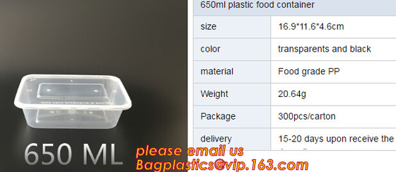 Los cuencos plásticos disponibles de encargo promocionales de los alimentos de preparación rápida, cuenco de servicio plástico, cuenco plástico negro, fruta se llevan Ki fresco