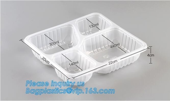 Envase disponible rígido plástico multiusos de la bandeja del alimento para animales, claro y sólido del ANIMAL DOMÉSTICO, continuado plástico de la comida negra disponible de los PP