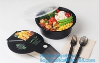 bagea seguro del bagplastics del cuenco de sopa de la microonda plástica biodegradable disponible de Bento Food Noodles Container PP del negro 1000ml
