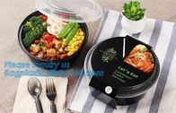 bagea seguro del bagplastics del cuenco de sopa de la microonda plástica biodegradable disponible de Bento Food Noodles Container PP del negro 1000ml