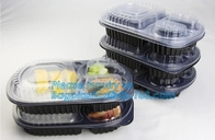 fiambrera disponible plástica segura de la comida de 3 compartimientos del almacenamiento del congelador plástico de la microonda, envase TA disponible de los alimentos de preparación rápida