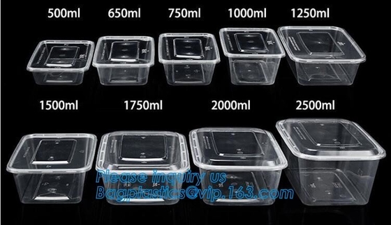 La comida plástica disponible respetuosa del medio ambiente de los contenedores de almacenamiento de la comida de la caja 700ml pp del bento del almuerzo de la microonda se lleva la caja de empaquetado