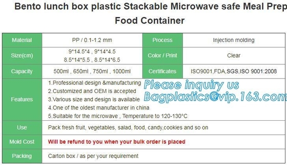 El envase de comida claro directo de la fiambrera plástica de la tapa de la fábrica, guarda la caja fresca de la comida del rizador, Boxpp fresco que empaqueta c disponible