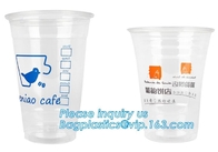 Tazas transparentes de Juice Coffee Tea Takeaway Packaging de la bebida de la taza plástica disponible creativa en forma de &quot;U&quot; con la tapa