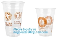 Tazas transparentes de Juice Coffee Tea Takeaway Packaging de la bebida de la taza plástica disponible creativa en forma de &quot;U&quot; con la tapa