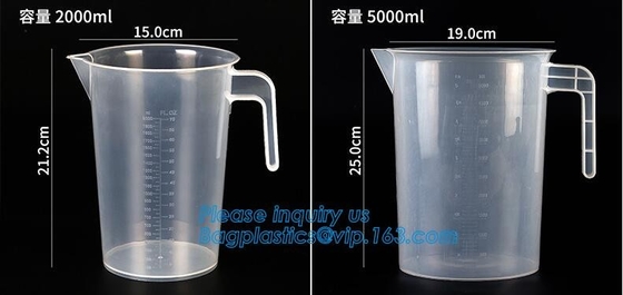 jarro graduado de cristal del cilindro de la medida del claro 1L para la medición de un sólo recinto de trabajo del graduado del agua del uso 200ml/400ml/900ml