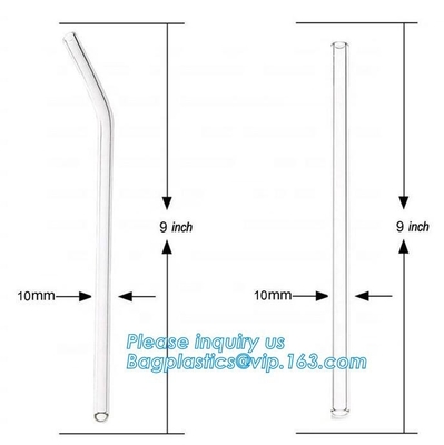 Paja de cristal clara reutilizable y vidrio coloreado de la paja, Borosilicate Bent Color G del mejor vendedor de la paja de beber, del Amazonas del vidrio del FDA