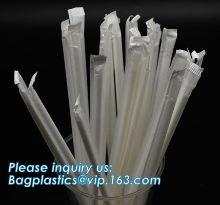 Paja de beber plástica biodegradable y abonable del PLA de la categoría alimenticia, paquete individual, plástico biodegradable respetuoso del medio ambiente