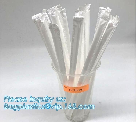 Paja de beber plástica biodegradable y abonable del PLA de la categoría alimenticia, paquete individual, plástico biodegradable respetuoso del medio ambiente
