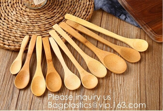 Cuchillo y bifurcación de bambú naturales de abastecimiento disponibles Honey Spoon, cuchara a granel biodegradable de la cuchara de bambú del partido de madera de abedul/para