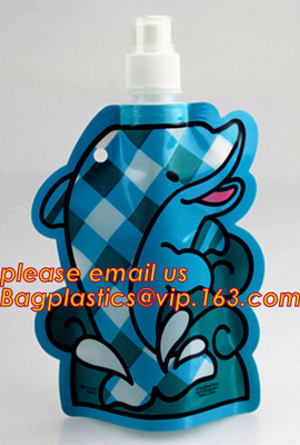 Bolso plegable modificado para requisitos particulares de la botella de agua/de agua de los deportes del logotipo/bolso plegable para el viaje, botella de agua plegable/bolso de agua del plegamiento